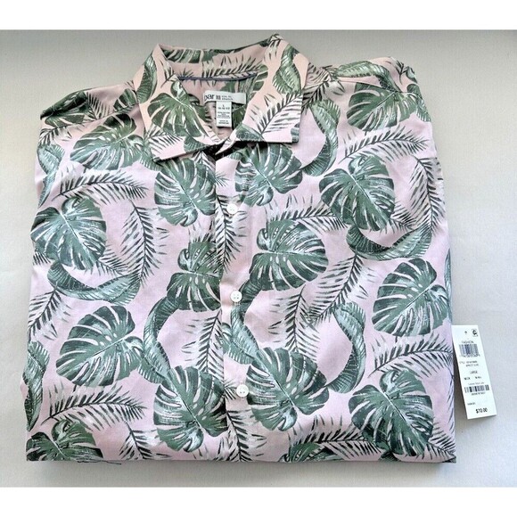 Bar III Men's Hoja Slim-Fit Botanical-Print Dress Shirt Apricot Olive Size Large - Picture 2 of 5